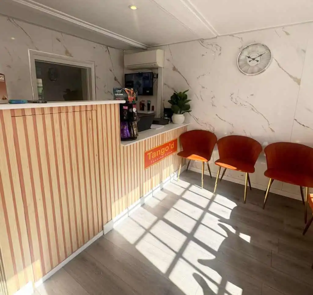 Tangoed sunbeds reception desk